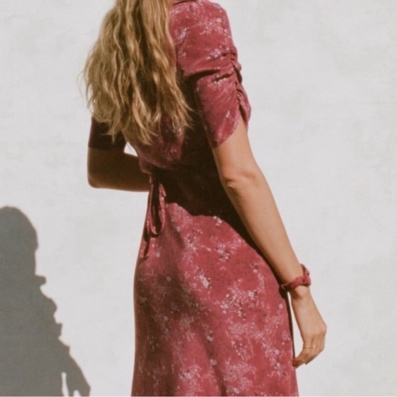 Lily Ashwell Gemma Silk Dress Red Floral Mini Ruffle Made in the USA Juniper XS - Picture 10 of 10